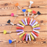 50pcs/lot Red Heart Love Wooden Clothespin