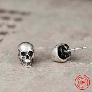 Sterling Silver Skull Stud Earring