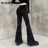 Floral Scratched Velvet Pants