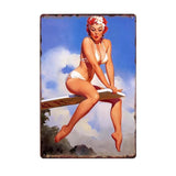 Retro Girl Metal Signs