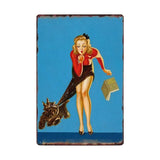 Retro Girl Metal Signs