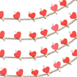 50pcs/lot Red Heart Love Wooden Clothespin