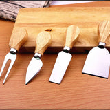 4pcs Bamboo Cheese Knives