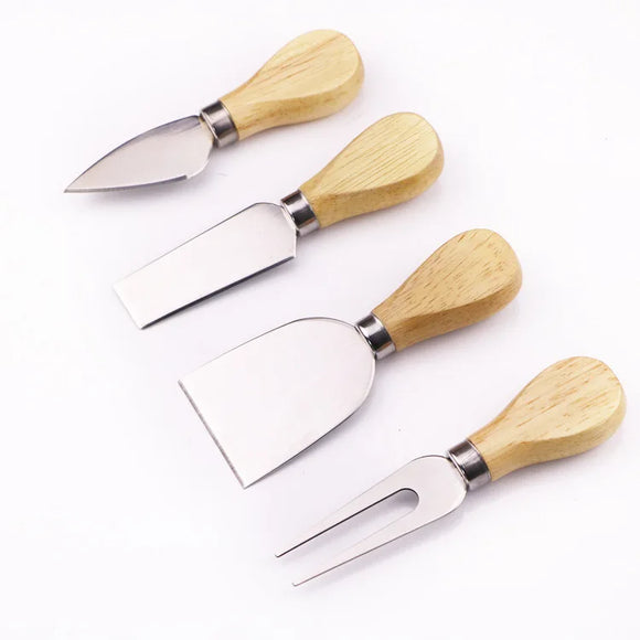 4pcs Bamboo Cheese Knives