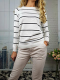 Long Sleeve Striped Knitted Sweaters