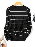 Long Sleeve Striped Knitted Sweaters