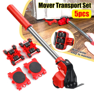 Set of 5 Heavy-Duty Furniture Lifter Mover Rollers.