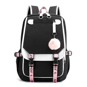 USB Port Canvas Backpack